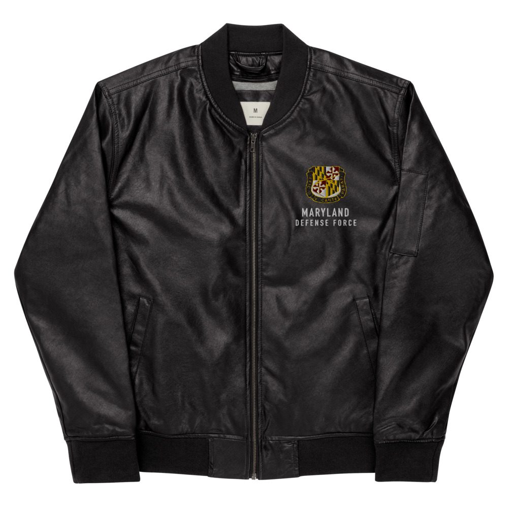 Maryland Defense Force Leather Bomber Jacket
