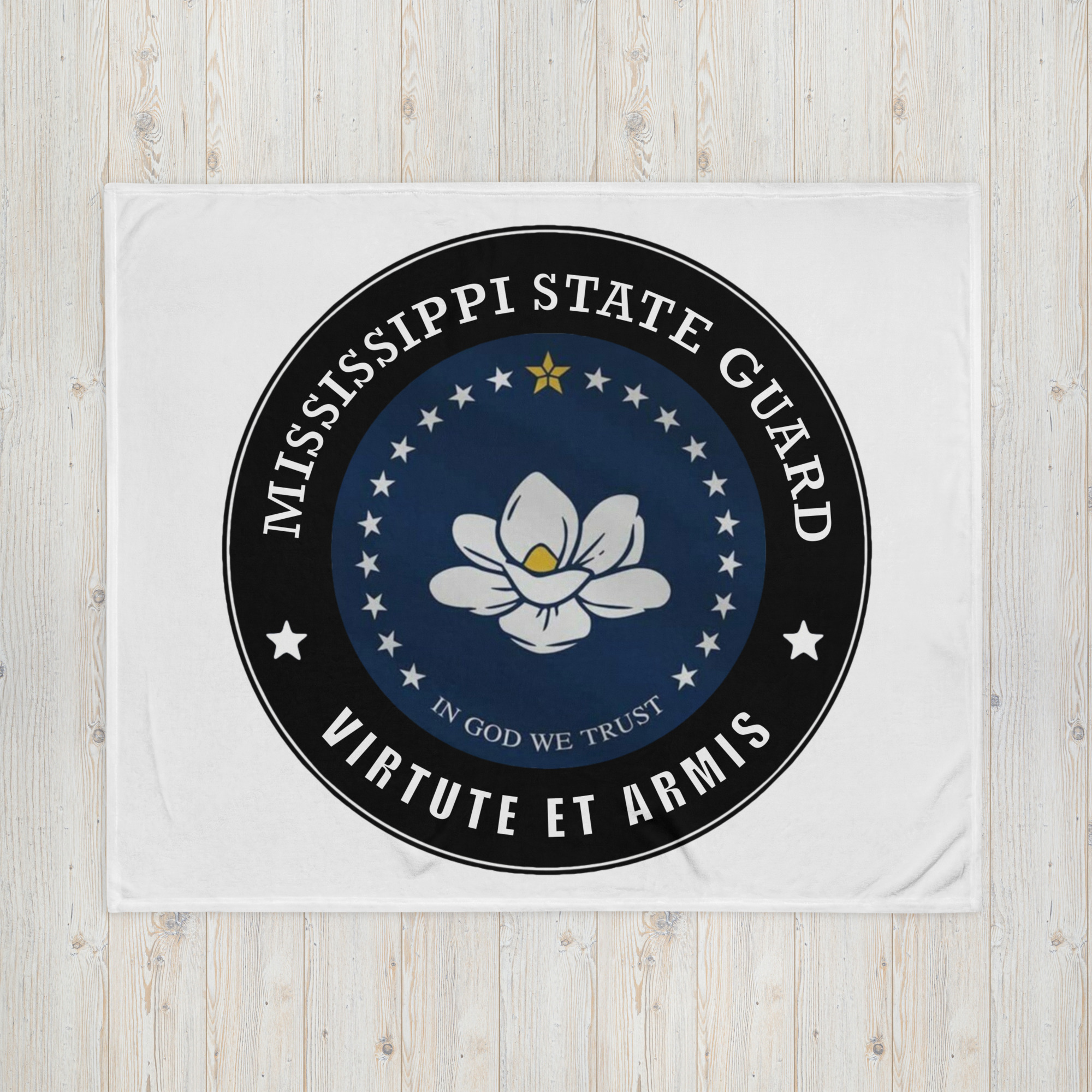 Mississippi State Guard ‘Virtute et Armis’ Throw Blanket - Image 2