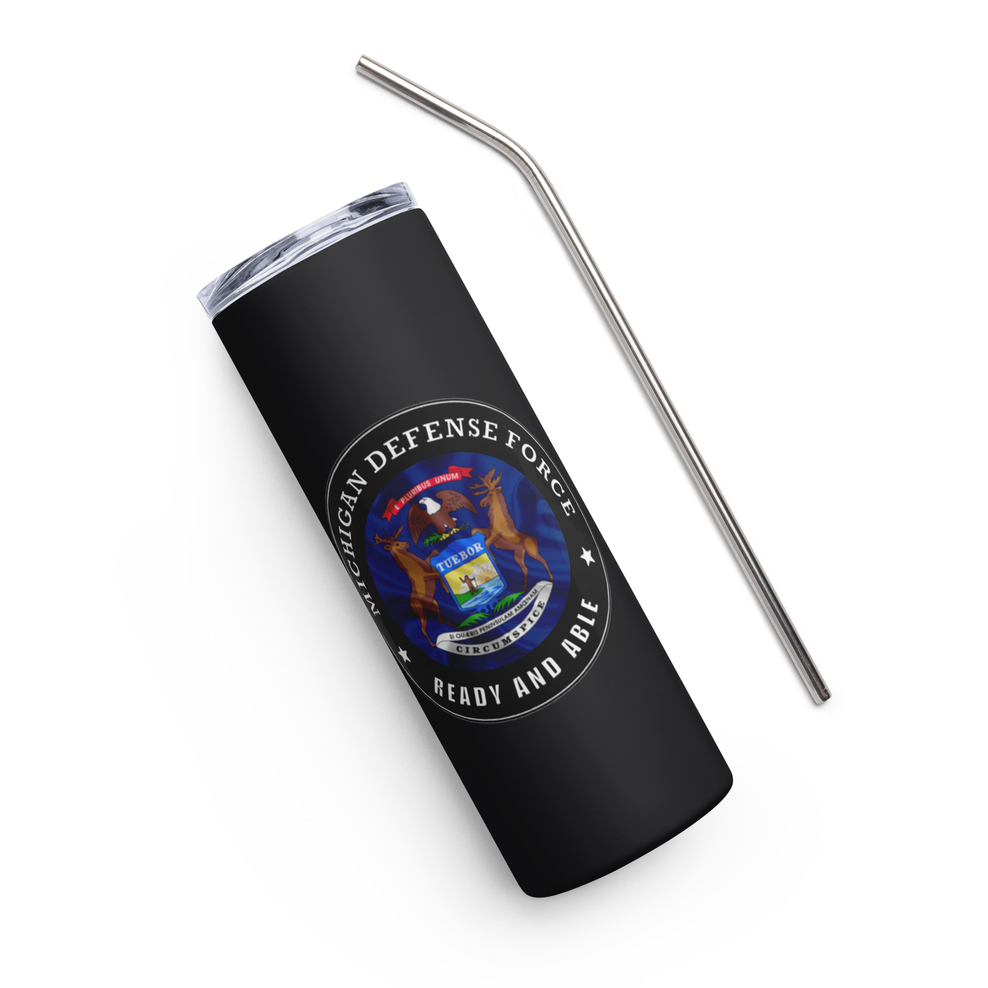 Michigan Defense Force Stainless steel tumbler - Image 3