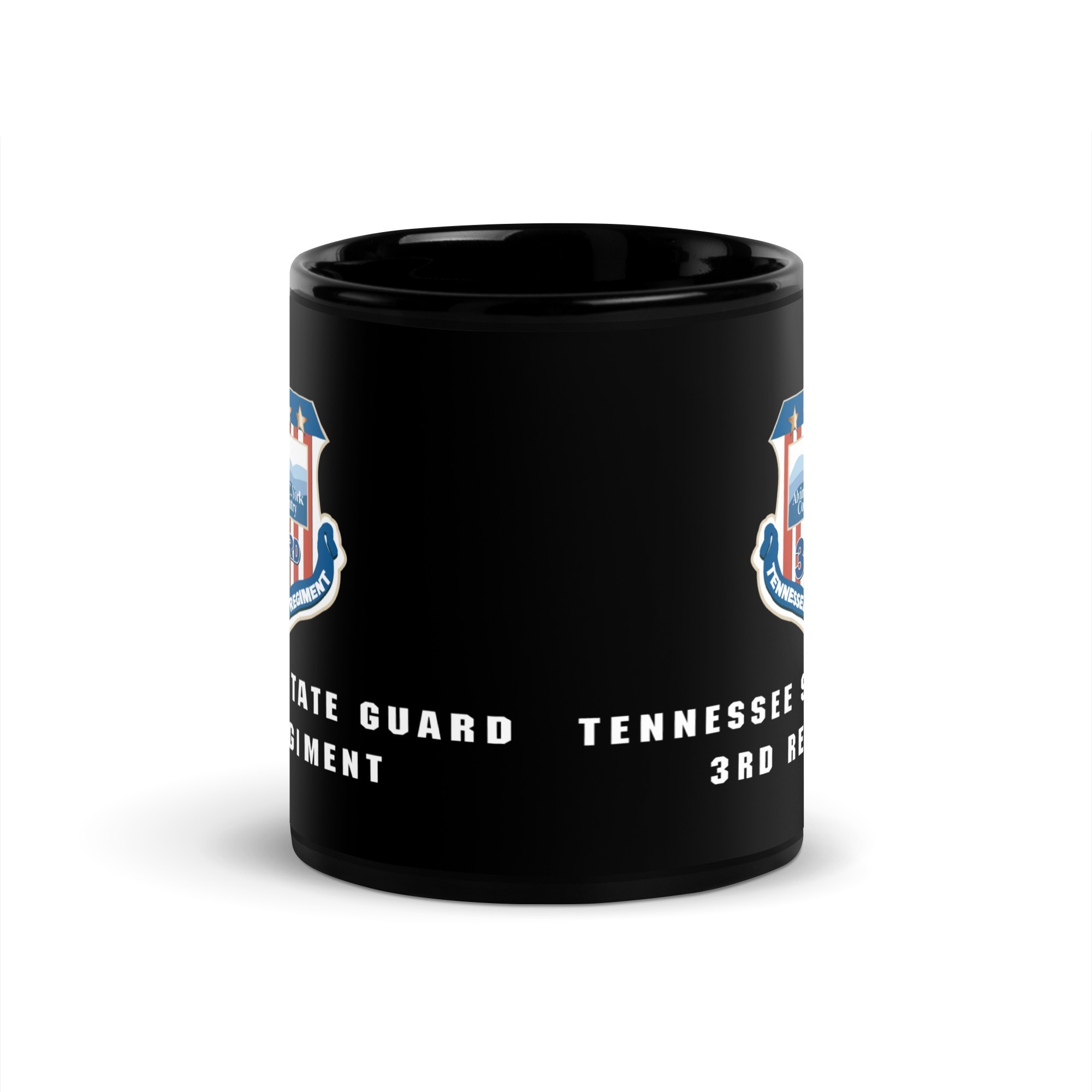 Tennessee State Guard 3rd Regiment Black Glossy Mug - Image 3