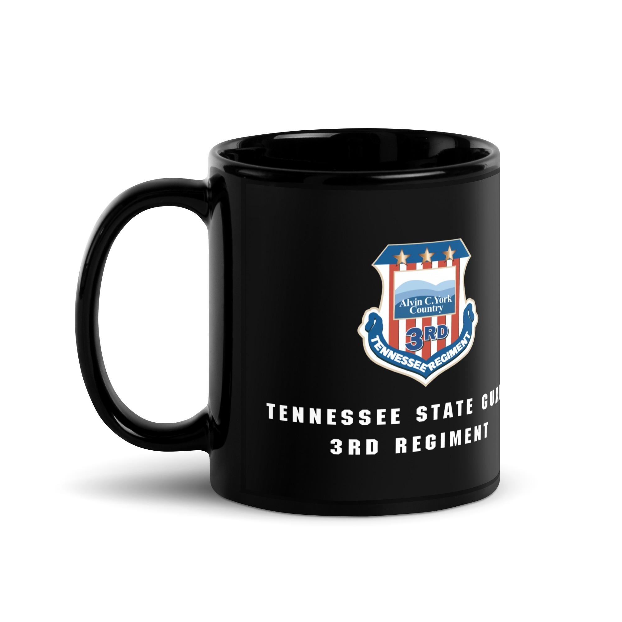 Tennessee State Guard 3rd Regiment Black Glossy Mug