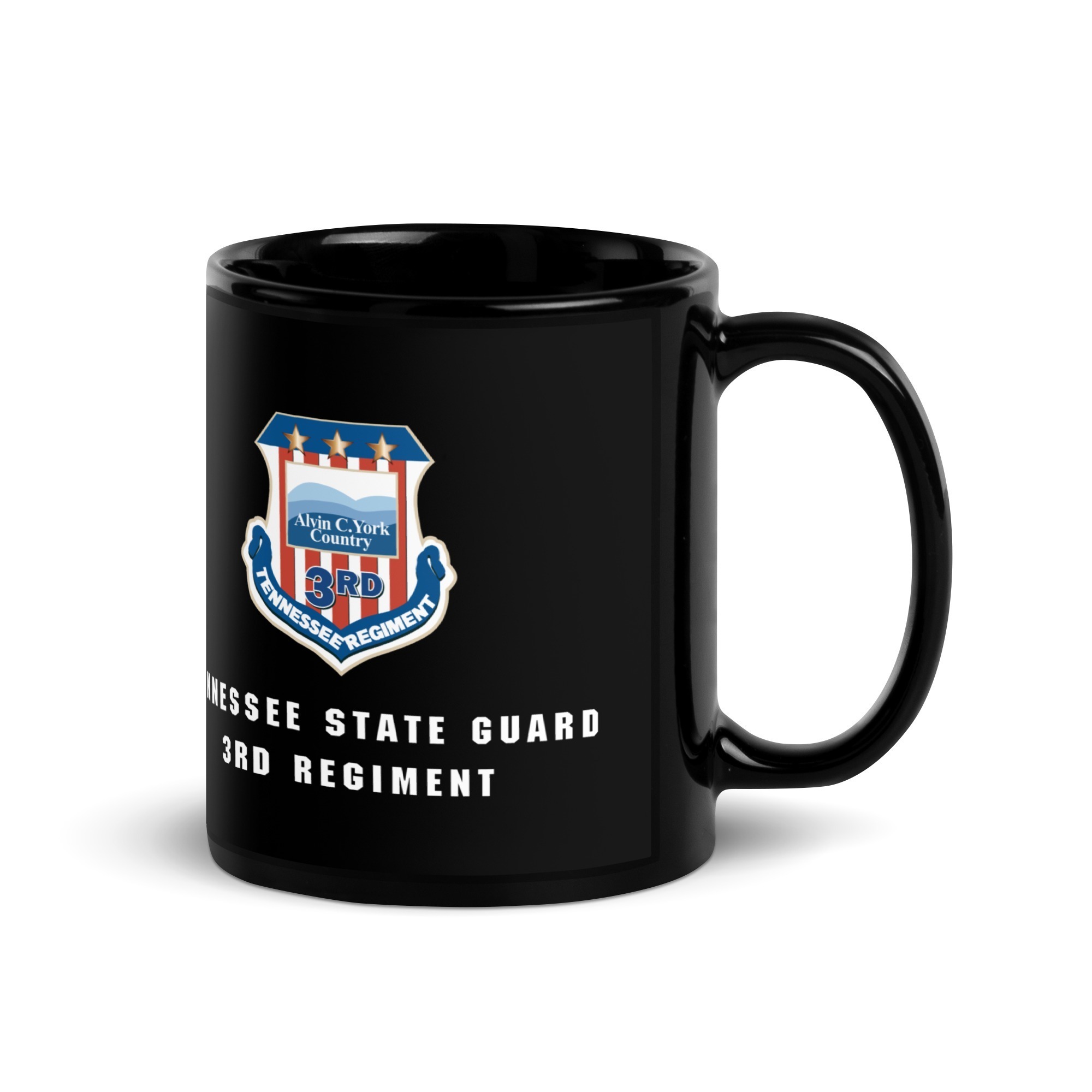 Tennessee State Guard 3rd Regiment Black Glossy Mug - Image 2