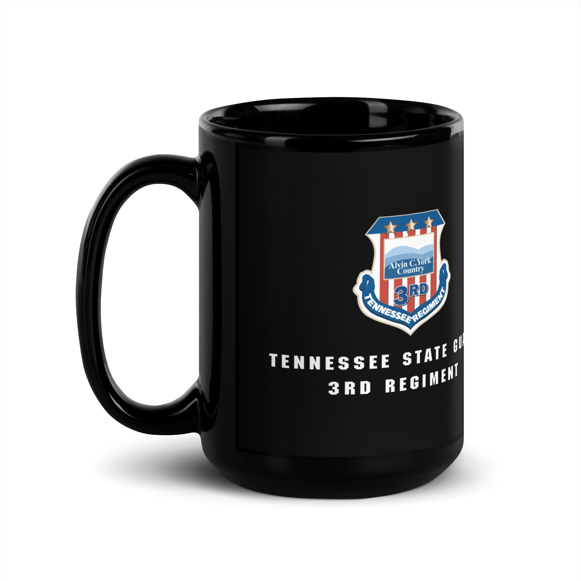 Tennessee State Guard 3rd Regiment Black Glossy Mug - Image 4