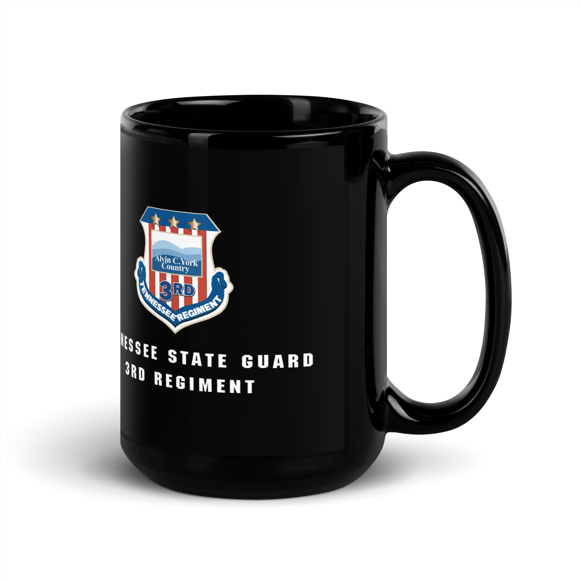 Tennessee State Guard 3rd Regiment Black Glossy Mug - Image 5