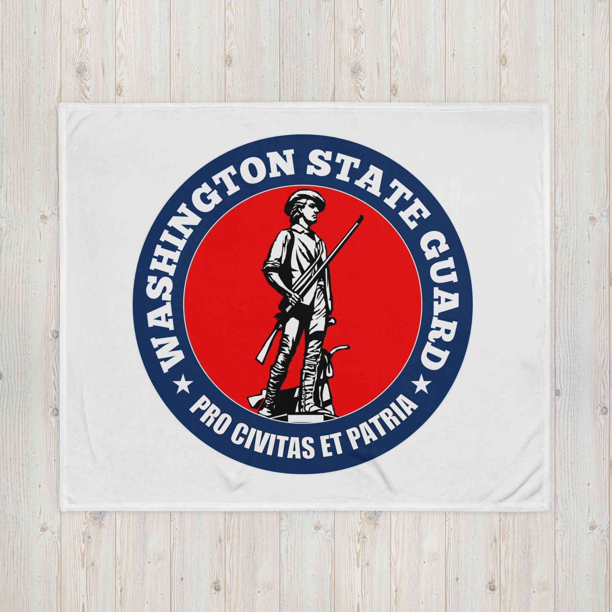 Washington State Guard Bold Minuteman Throw Blanket - Image 2
